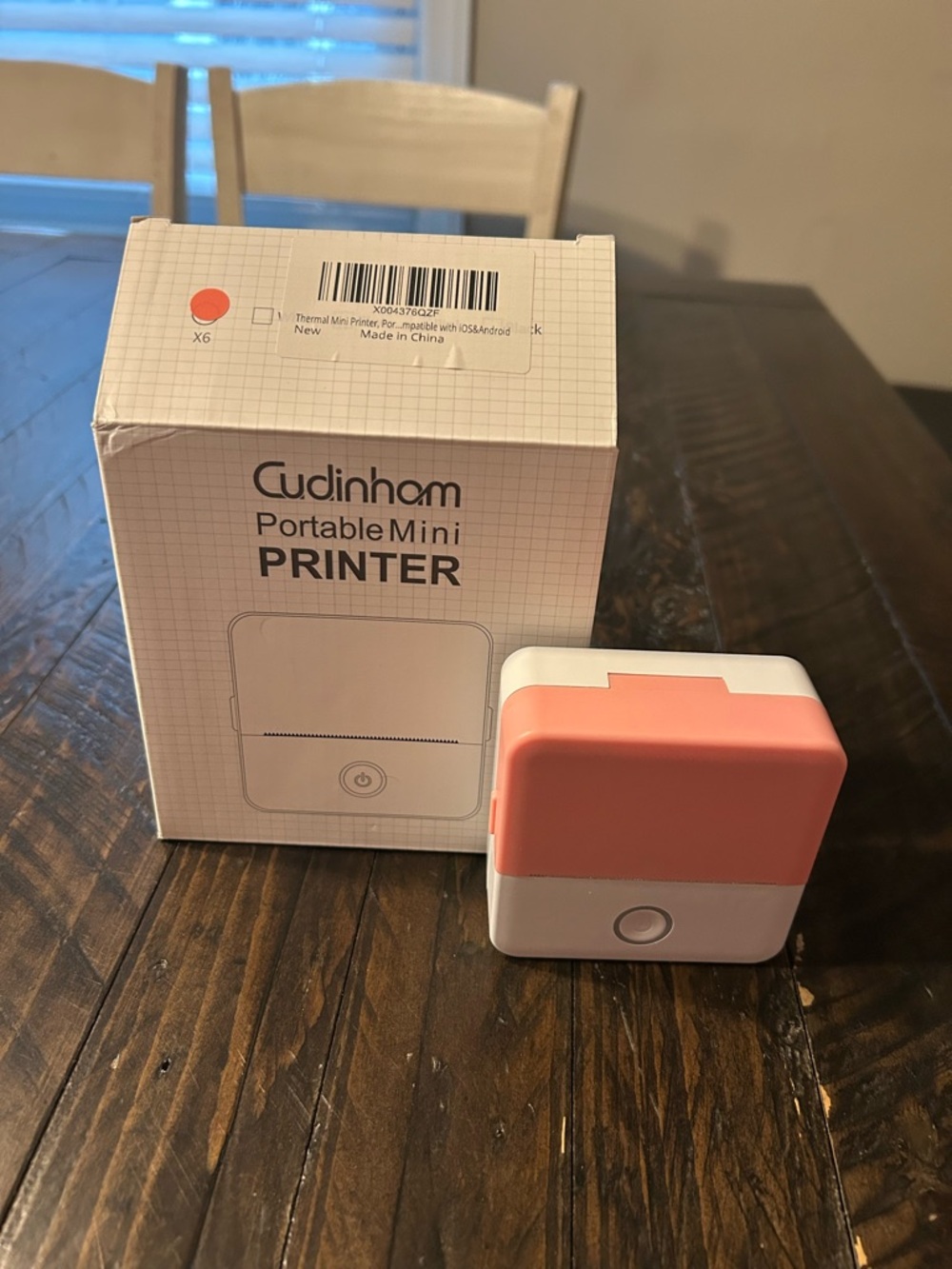 Portable Mini Printer - Pink and White